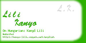 lili kanyo business card