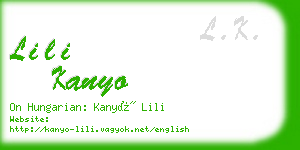 lili kanyo business card